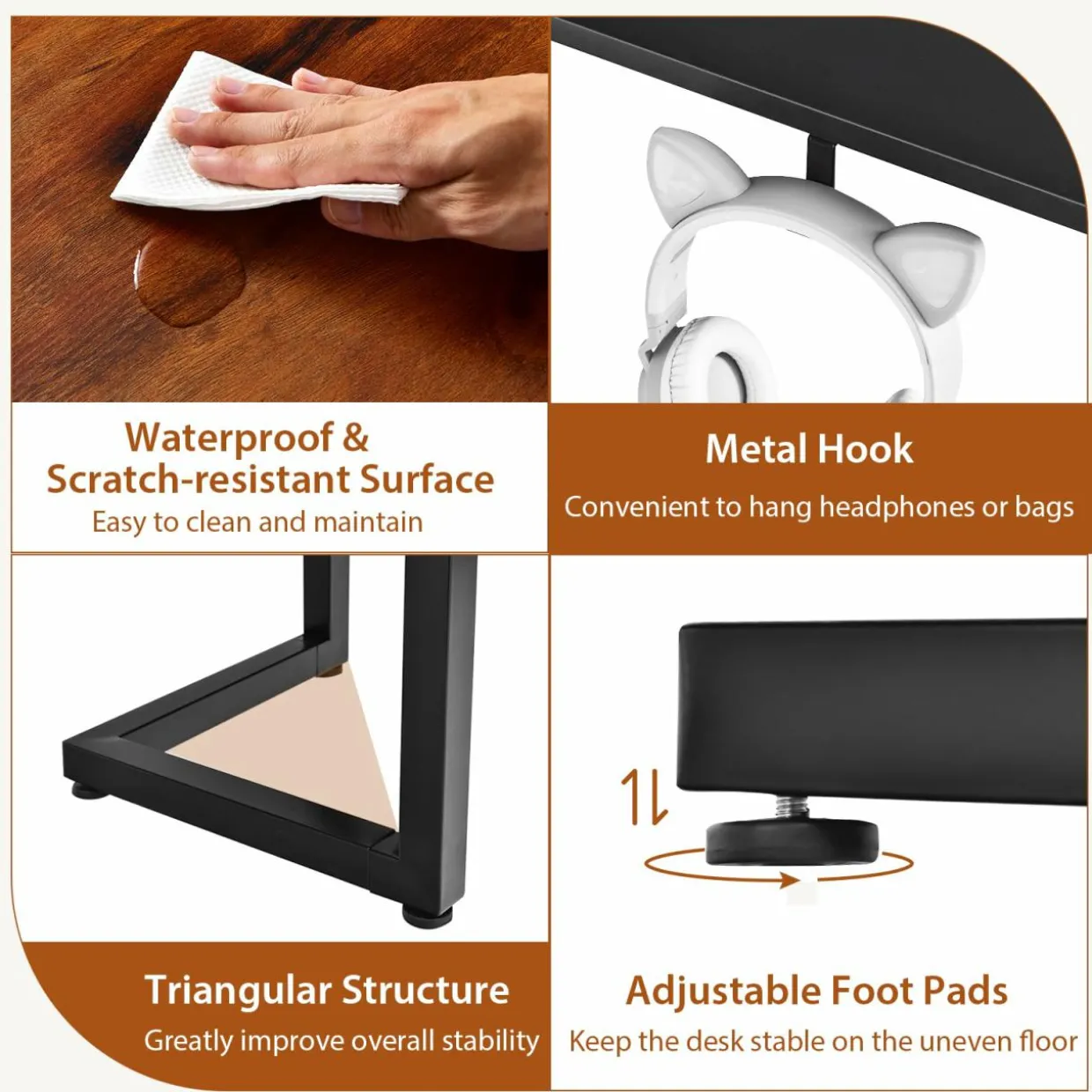 Tangkula 63 Inch Large Home Office Computer Desk