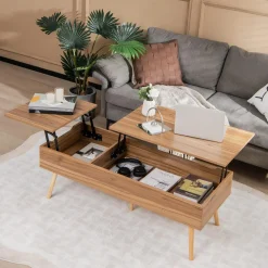 Tangkula 47 Inch Lift Top Coffee Table with Storage
