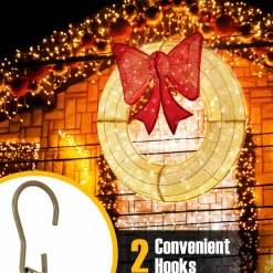 Tangkula 48 Inch Lighted Christmas Mesh Wreath