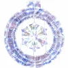 Tangkula 33 Inch Lighted Snowflake Wreath, Christmas Wreath w/Hanging Ring & Support Bracket, 128 Cold White LED Bulbs