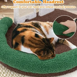 Tangkula 17 Inch Mushroom Cat Bed, Cat Claw Scratcher with Wide Large Platform, Sisal Scratching Panel