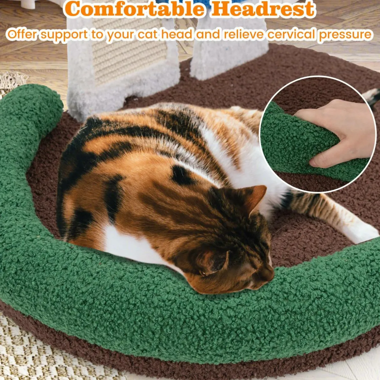 Tangkula 17 Inch Mushroom Cat Bed, Cat Claw Scratcher with Wide Large Platform, Sisal Scratching Panel