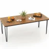Tangkula 79 Inch Outdoor Dining Table, 8-Person Patio Table with 1.9 Inch Umbrella Hole