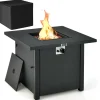 Tangkula 32 Inch Patio Propane Gas Fire Table, 50,000 BTU Square Fire Pit Table