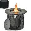 Tangkula 32 Inch Patio Round Fire Pit Table