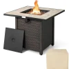Tangkula 30 Inch Propane Gas Fire Pit Table, Patiojoy 50,000 BTU Square Fire Table