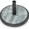 Tangkula 19 Inch Round Umbrella Base, 35 lbs Heavy Duty Outdoor Patio Umbrella Stand with HDPE Base & Metal Pole & 3 Adapters