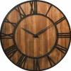 Tangkula 30 Inch Round Wall Clock, Farmhouse Large Wall Clock with Roman Numerals