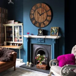 Tangkula 30 Inch Round Wall Clock, Farmhouse Large Wall Clock with Roman Numerals
