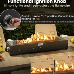 Tangkula 30 Inch Tabletop Propane Fire Pit