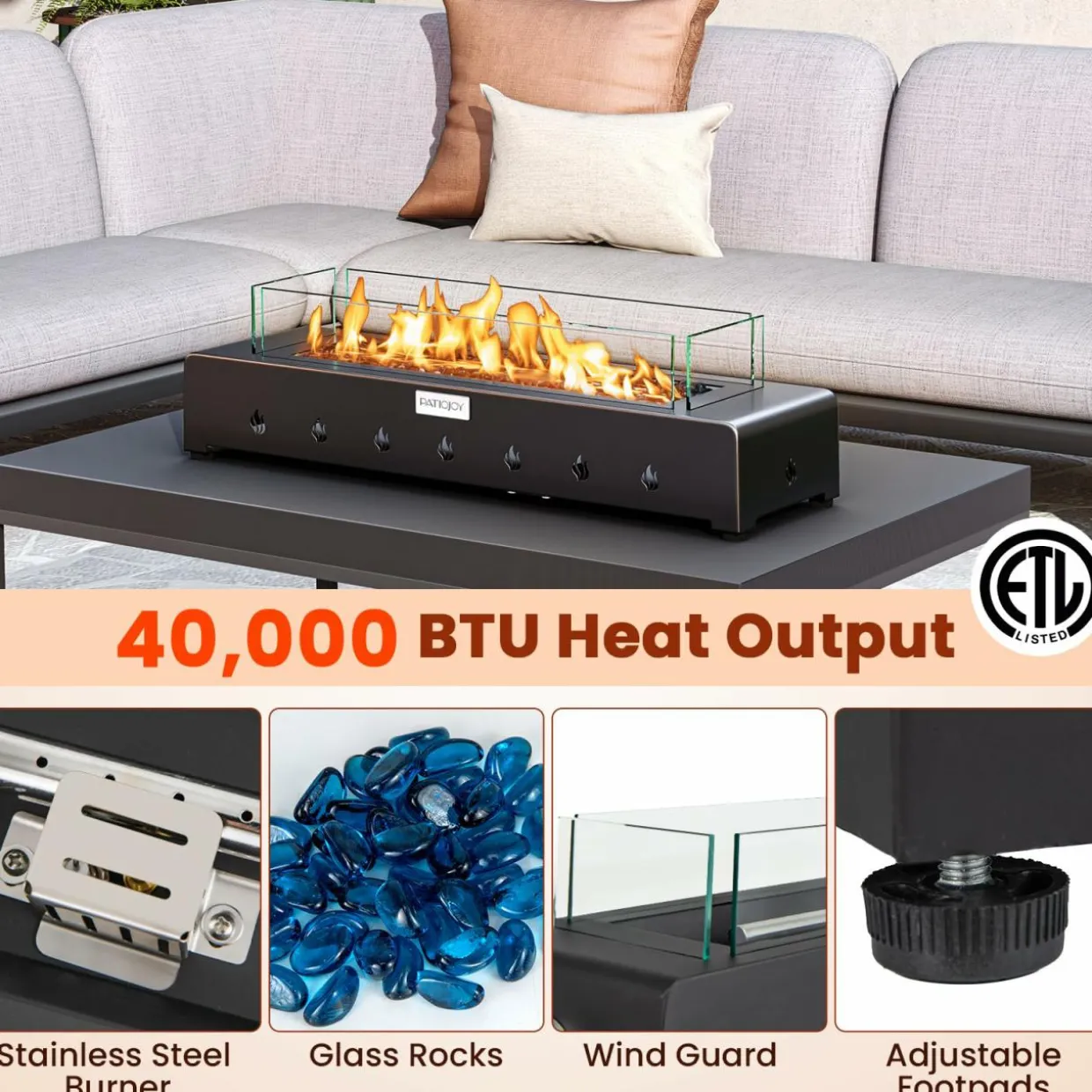 Tangkula 30 Inch Tabletop Propane Fire Pit