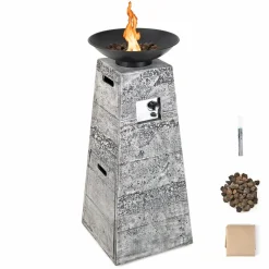 Tangkula 48 Inch Tall Patio Propane Fire Pit Tower