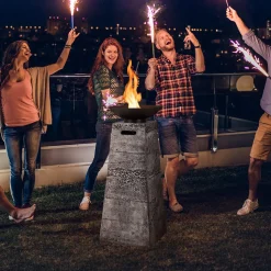 Tangkula 48 Inch Tall Patio Propane Fire Pit Tower