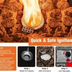 Tangkula 48 Inch Tall Patio Propane Fire Pit Tower