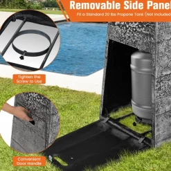 Tangkula 48 Inch Tall Patio Propane Fire Pit Tower