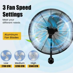 Tangkula 21 Inch Wall Mount Fan w/ Aluminum Fan Blades