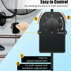Tangkula 21 Inch Wall Mount Fan w/ Aluminum Fan Blades
