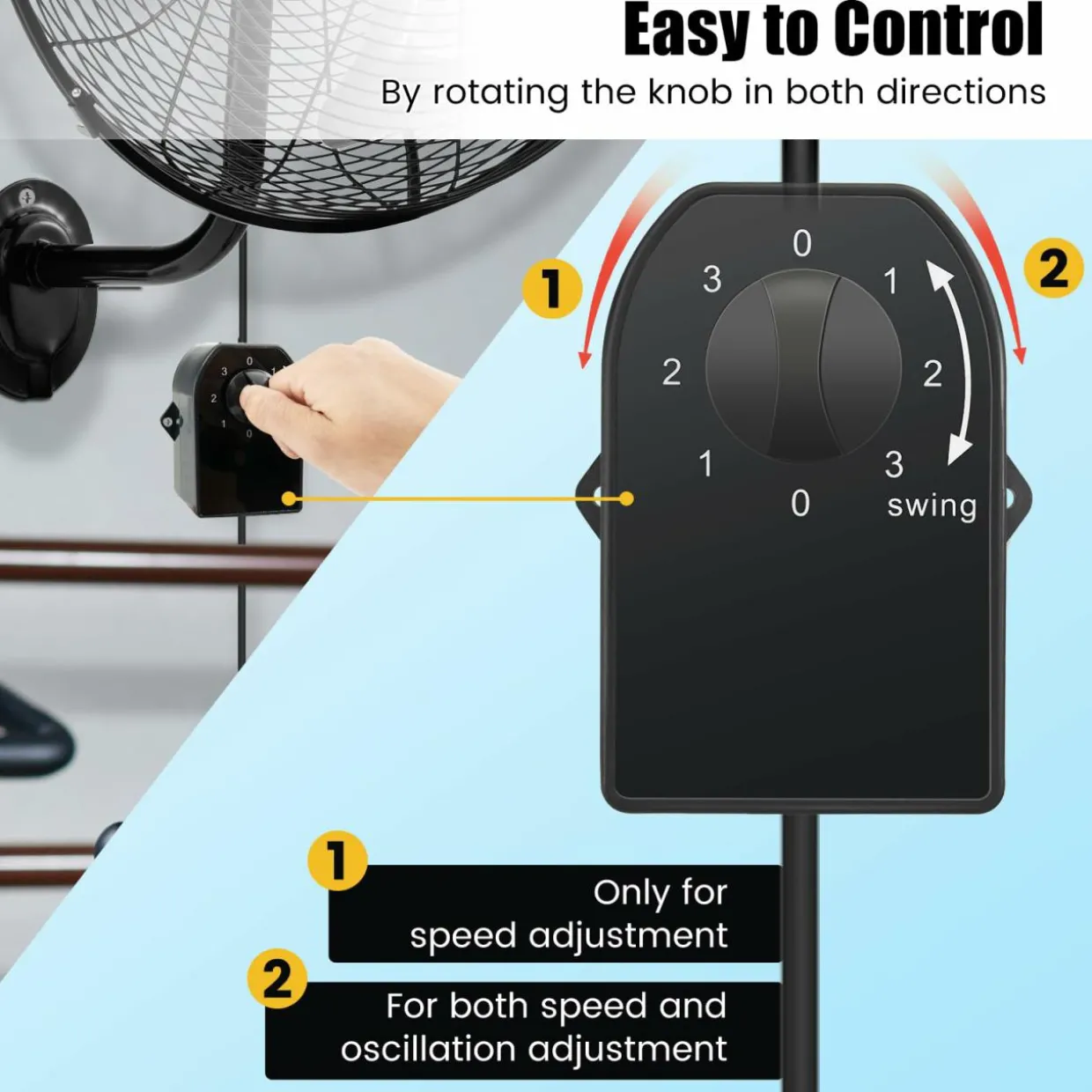Tangkula 21 Inch Wall Mount Fan w/ Aluminum Fan Blades