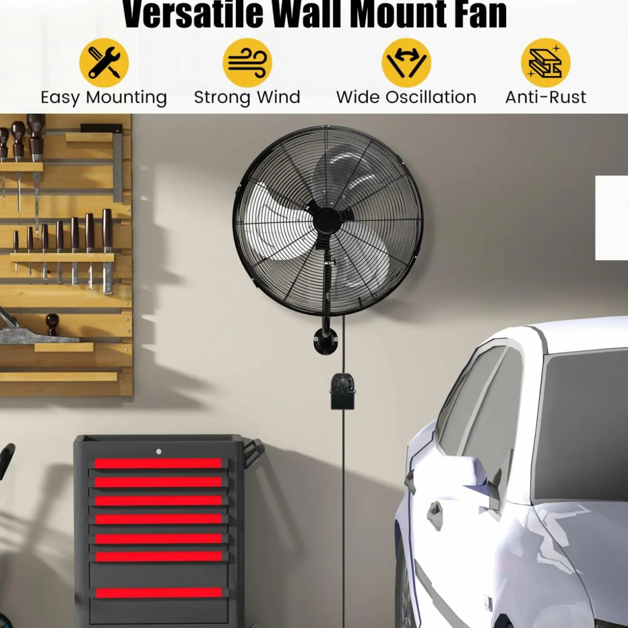 Tangkula 21 Inch Wall Mount Fan w/ Aluminum Fan Blades