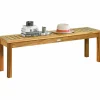 Tangkula 52 Inches Acacia Wood Outdoor Bench, Wood Bench for Dining Room Entryway Poolside Garden