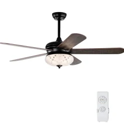 Tangkula 52 Inches Ceiling Fan with Remote Control, Indoor Ceiling Fan with 2 Downrods