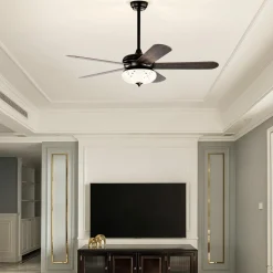 Tangkula 52 Inches Ceiling Fan with Remote Control, Indoor Ceiling Fan with 2 Downrods
