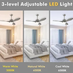 Tangkula 48 Inches Ceiling Fan with LED Light and Remote Control