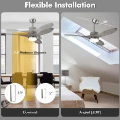 Tangkula 48 Inches Ceiling Fan with LED Light and Remote Control