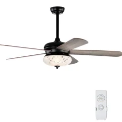 Tangkula 52 Inches Ceiling Fan with Remote Control, Indoor Ceiling Fan with 2 Downrods