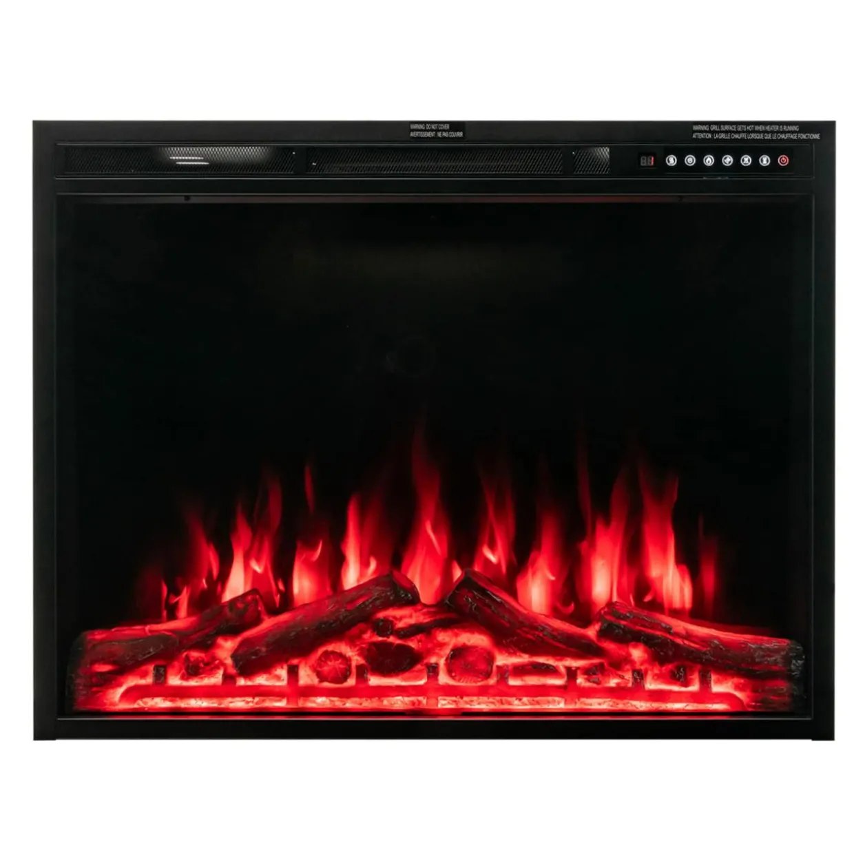 Tangkula 34 Inches Electric Fireplace Insert, Recessed and Freestanding Fireplace Heater with Touch Panel