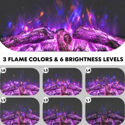 Tangkula 26 Inches Electric Fireplace Inserts with Remote Control