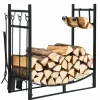 Tangkula 30 Inches Firewood Log Rack with 4 Tools Set