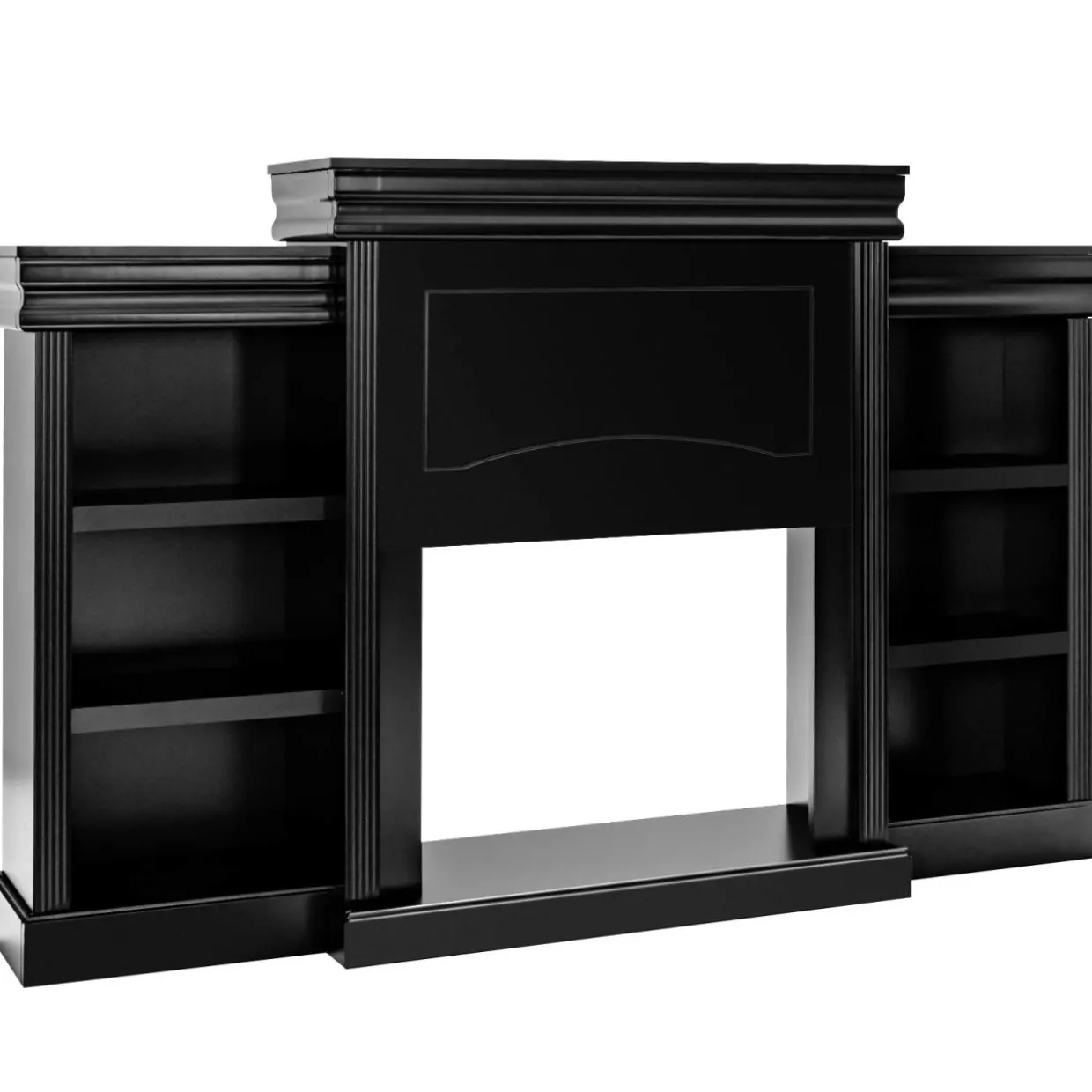 Tangkula 70 Inches Freestanding Mantel Stand, Modern Media Fireplace Cabinet for Living Room Bedroom (Stand Only)