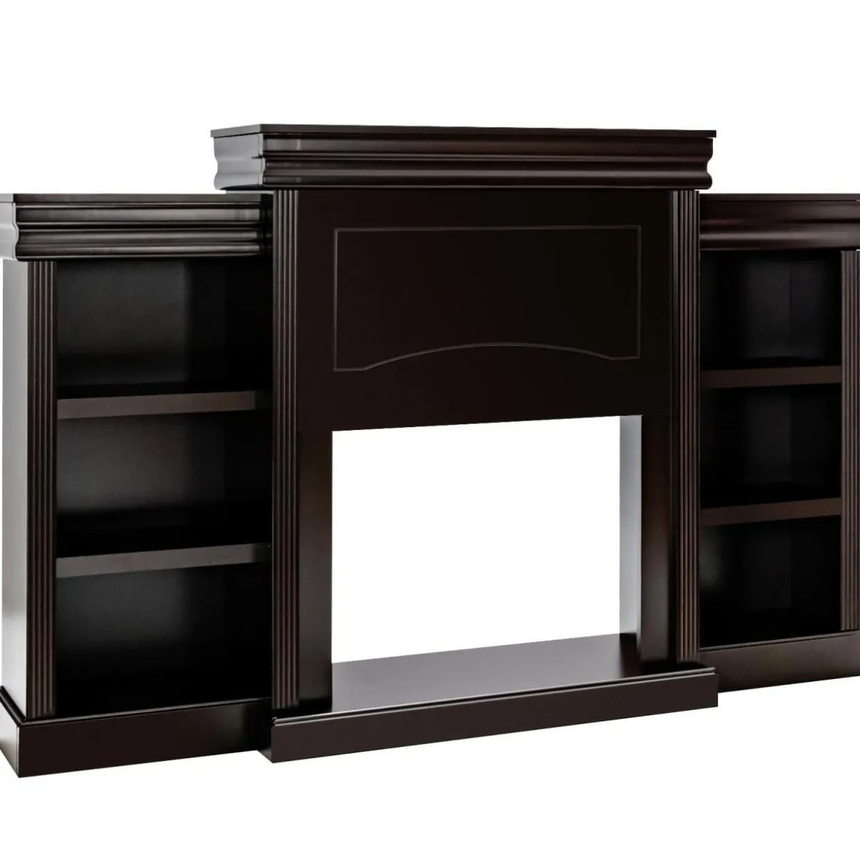 Tangkula 70 Inches Freestanding Mantel Stand, Modern Media Fireplace Cabinet for Living Room Bedroom (Stand Only)