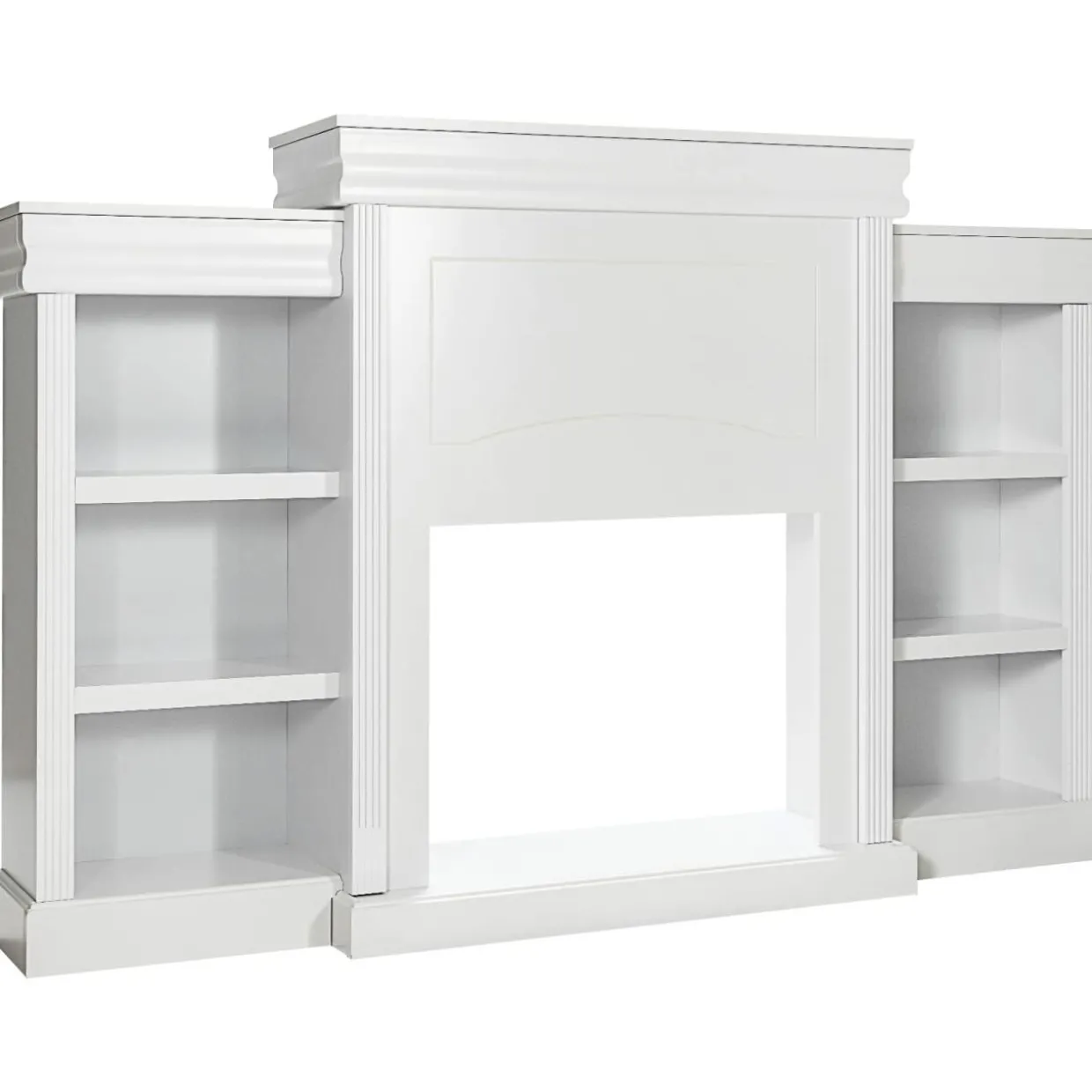 Tangkula 70 Inches Freestanding Mantel Stand, Modern Media Fireplace Cabinet for Living Room Bedroom (Stand Only)