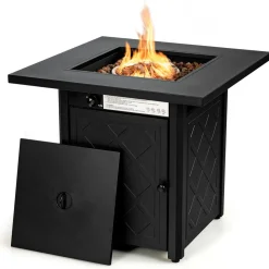 Tangkula 28 Inches Outdoor Propane Fire Pit Table, Patiojoy 50,000 BTU Patio Gas Fire Pit Table