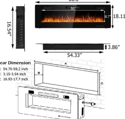 Tangkula 30 Inches Recessed Electric Fireplace, in-Wall & Wall Mounted Electric Heater