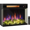 Tangkula 23 Inches 3-Sided Glass Electric Fireplace with Remote, 1500W Fireplace Heater with Thermostat
