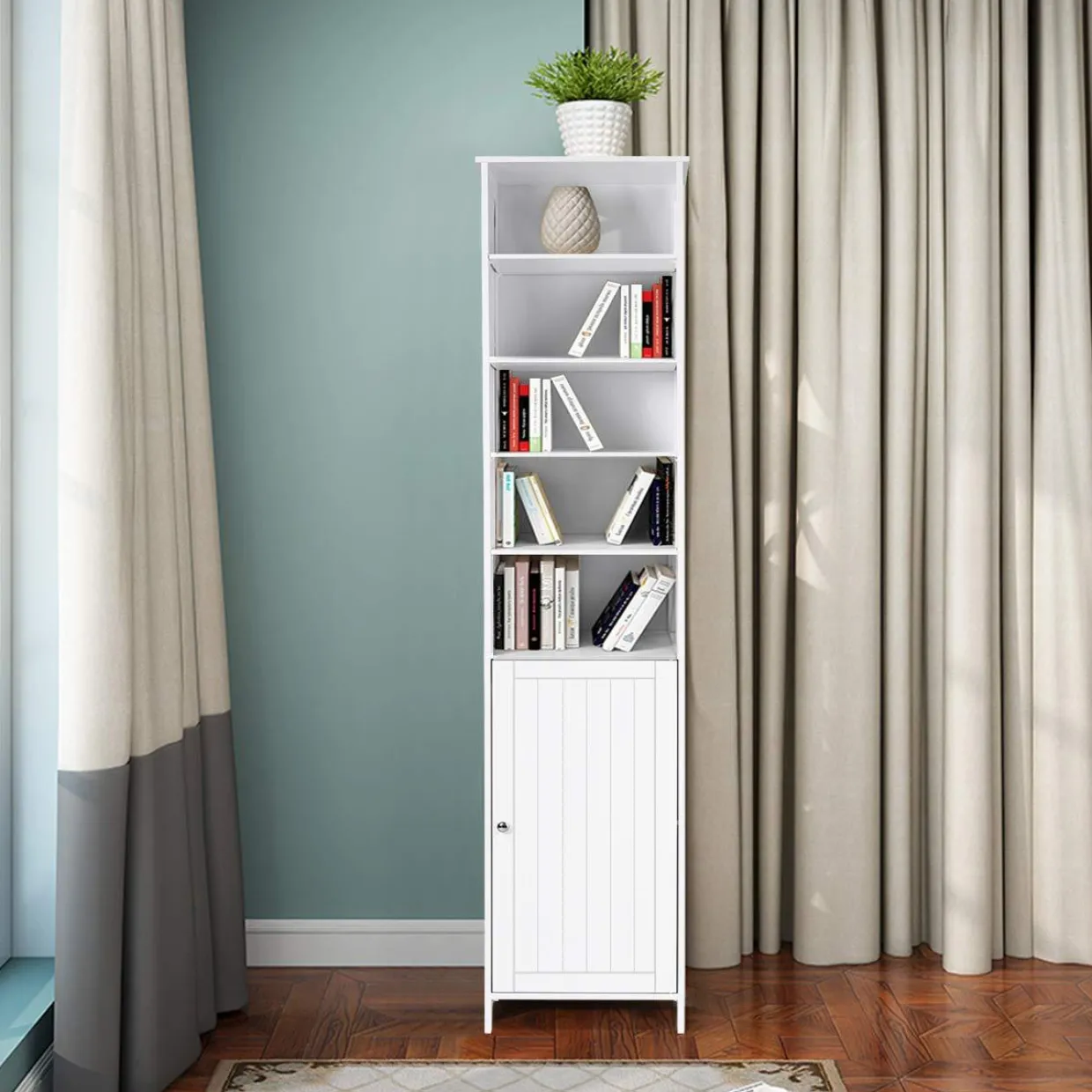 Tangkula 72 Inches Tall Cabinet, Bathroom Free Standing Tower Cabinet with Adjustable Shelves