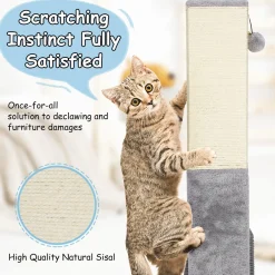 Tangkula 31 Inches Tall Cat Scratching Post, Claw Scratcher w/ Hanging Ball Toy