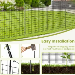 Tangkula 39 in(H) x 14.5 ft(W) Decorative Garden Fence