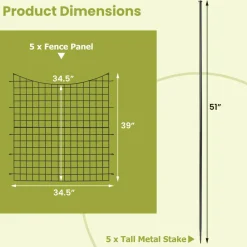 Tangkula 39 in(H) x 14.5 ft(W) Decorative Garden Fence