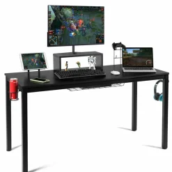 Tangkula 55" Large Computer Desk Gaming Desk (Black)
