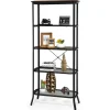 Tangkula 5 Layer Bookshelf, Freestanding Storage Shelving Unit with Steel Frame