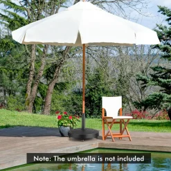 Tangkula 51 lbs Patio Umbrella Base with Wheels, 20.5 Inches Heavy Duty Round Outdoor Umbrella Stand for 10 ft Table Market Offset Umbrella