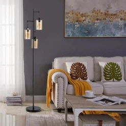 Tangkula 3 Lights Floor Lamp, Retro Floor Lamp