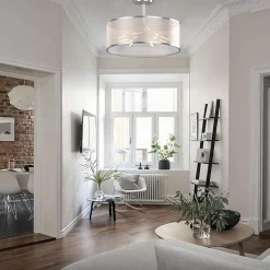 Tangkula 6 Lights Industrial Ceiling Light, Semi Flush Mount Light Fixture with Metal Hanging Kit