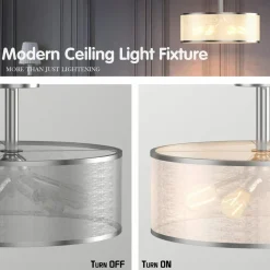 Tangkula 6 Lights Industrial Ceiling Light, Semi Flush Mount Light Fixture with Metal Hanging Kit