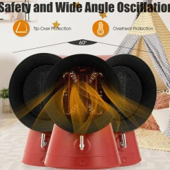 Tangkula 3 Modes 1500W Small Portable Ceramic Heater, 2 Seconds Heating