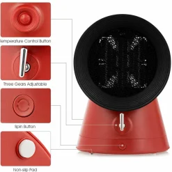 Tangkula 3 Modes 1500W Small Portable Ceramic Heater, 2 Seconds Heating